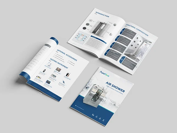 Air shower product catalog display