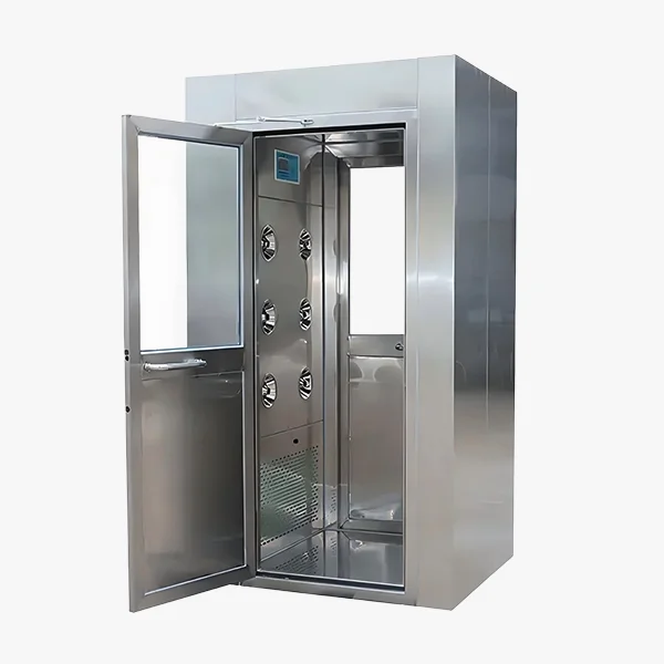 A stainless steel air shower