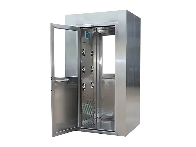 A stainless steel air shower