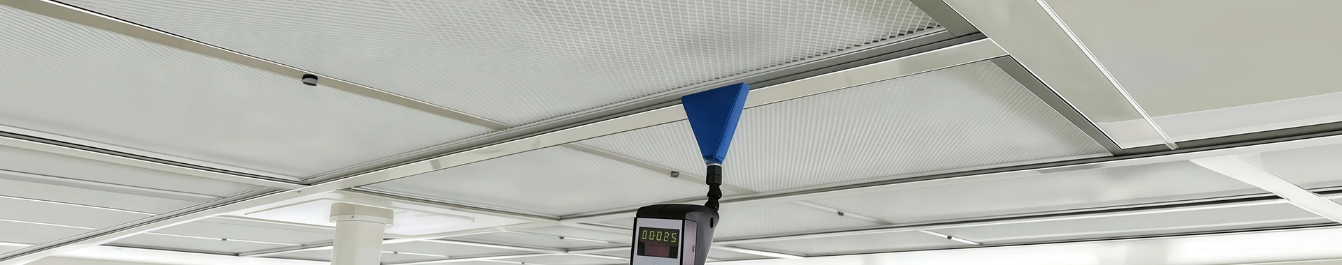 Someone is testing the air filter with a detection device.