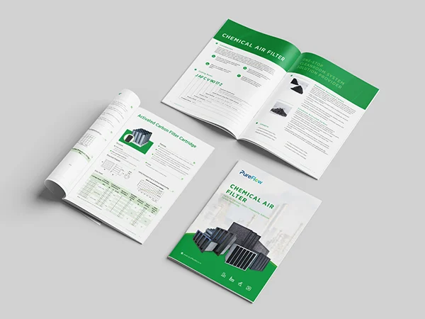 Cleanroom chemical air filter catalog display