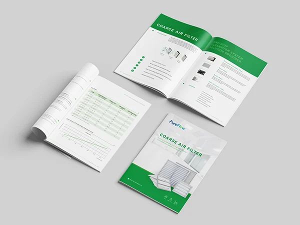 Cleanroom coarse air filter catalog display