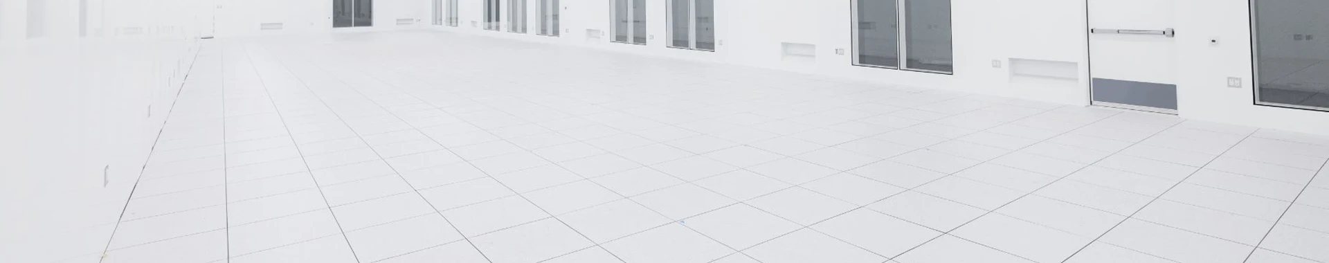 White flooring installed in a cleanroom