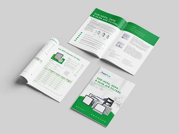 Cleanroom high efficiency particulate air filter catalog display