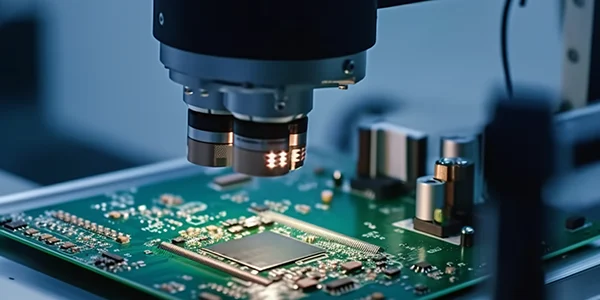 A machine is manufacturing semiconductors.