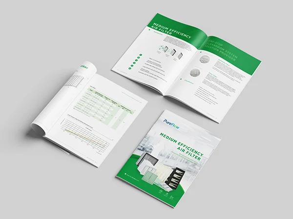 Cleanroom medium efficiency air filter catalog display