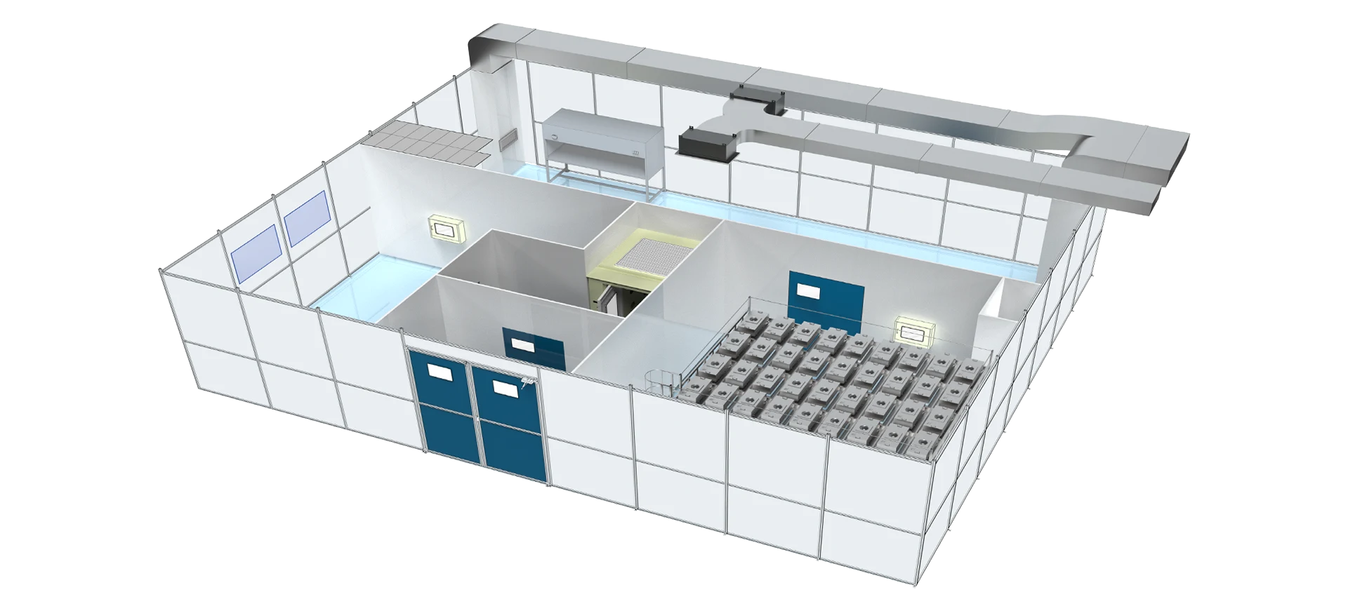 A model diagram of a cleanroom system