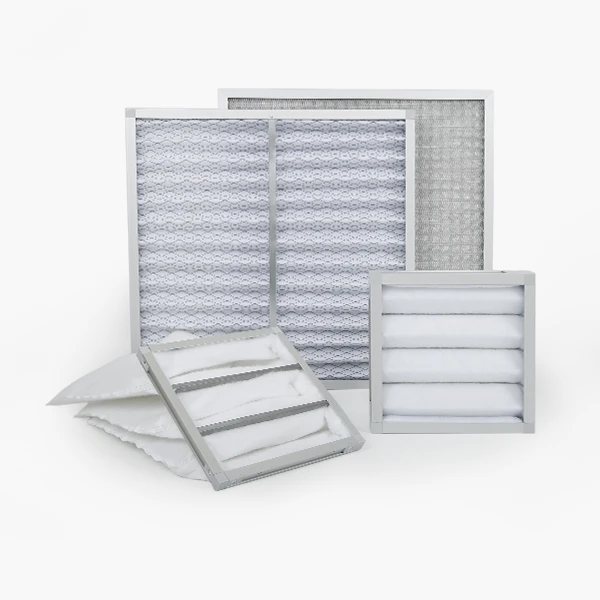 Four types of coarse air filters in different materials and structures
