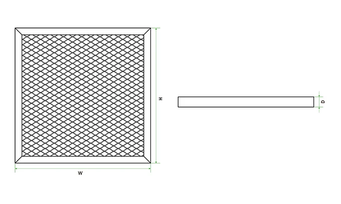 A structural diagram of coarse flat panel air filter