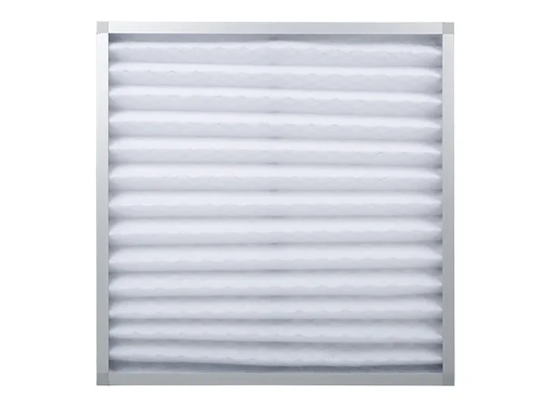 The front view of coarse air filter with mesh-covered outlet