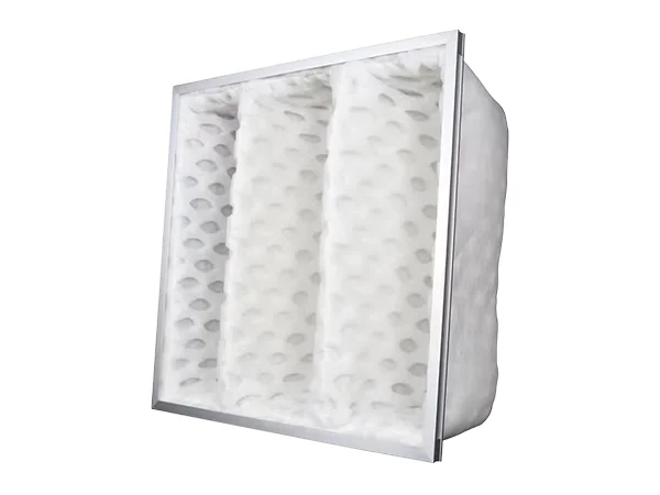 A side-view of DPA dry paint pocket filter with external frame