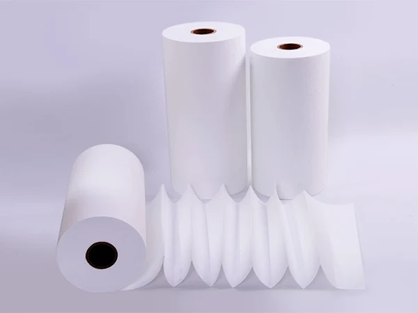 Glass fiber filter material for high efficiency particulate air filters