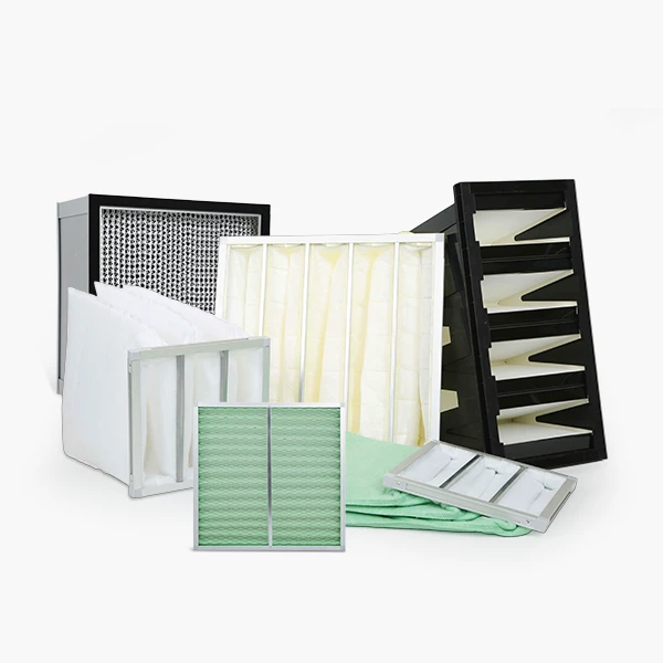 Four Types of medium-efficiency air filters in different materials and structures