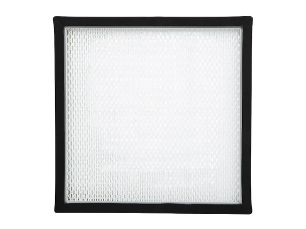 A mini-pleat HEPA filter is displayed on the desk.