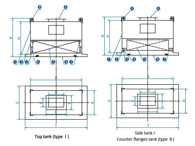 2 mini-pleat liquid groove HEPA supply air outlet structural drawings