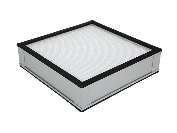 Mini-pleat ULPA filter with an aluminium frame