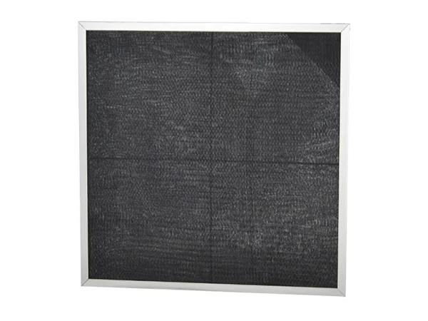 A nylon mesh air filter constructed with a stainless steel frame and nylon fiber filter material
