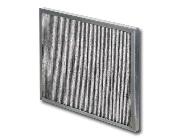 An activated carbon-impregnated non-woven panel activated carbon filter