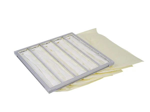 Synthetic fiber bag filter frame display