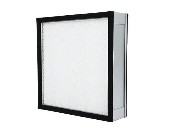 Ultra-low resistance mini-pleat HEPA filter with hot-melt adhesive separators