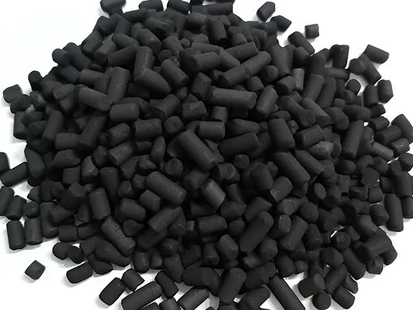 A pile of activated carbon granules